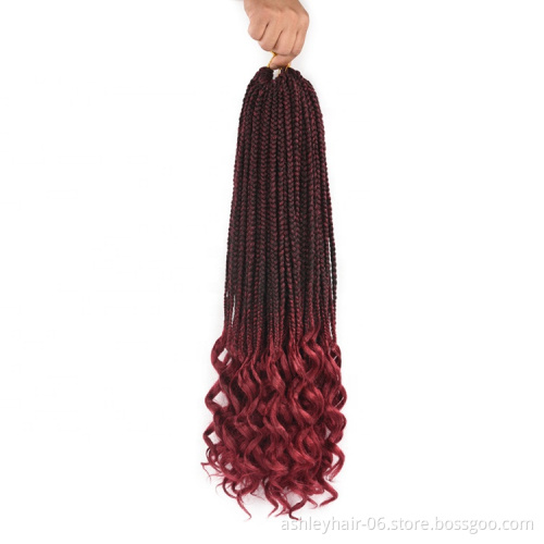 pre twisted afro twist crochet hair  box braid orginal 3s box braid with curly end  24inch